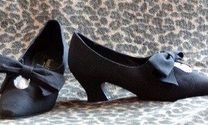 Vintage Black Silk Pumps