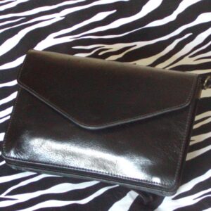 Vintage Black Leather Envelope Shoulder Bag