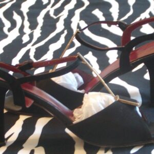 Black Suede Vintage Dress Sandals Made in Italy