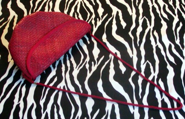 Vintage Red Woven Summer Handbag Made In Italy