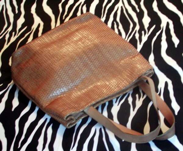 Vintage Talbots Tan Woven Leather Handbag