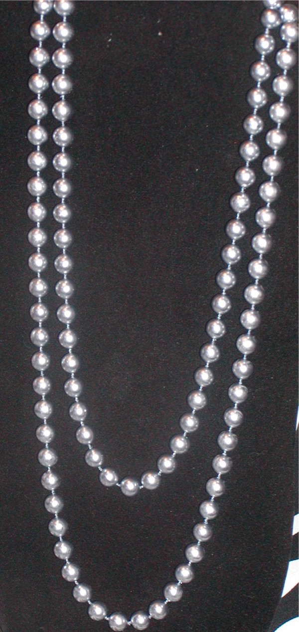 Estate Long Gray Pearl Necklace