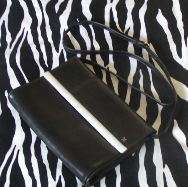 Vintage Assima Creations Black Leather Crossbody Clutch