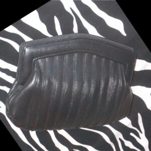 Vintage Black Leather Purse Clutch