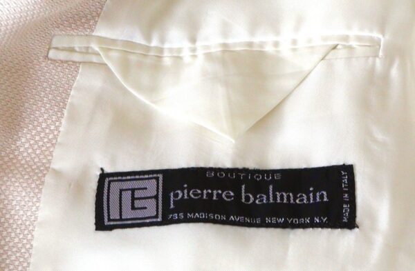 Pierre Balmain Off White Silk And Wool Spring Summer Blazer Sport Coat