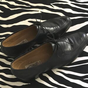 Vintage Black Leather Bally Intercontinental Men’s Oxford Lace-Up Dress Shoes