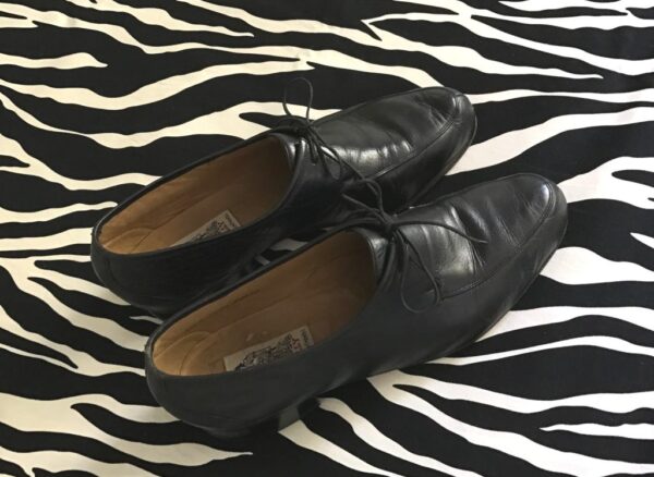 Vintage Black Leather Bally Intercontinental Men’s Oxford Lace-Up Dress Shoes