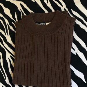 Brown Halston Mock Turtleneck