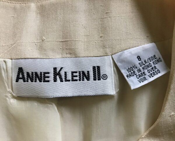 Anne Klein Skirt Suit, White Skirt Suit, Silk Skirt Suit