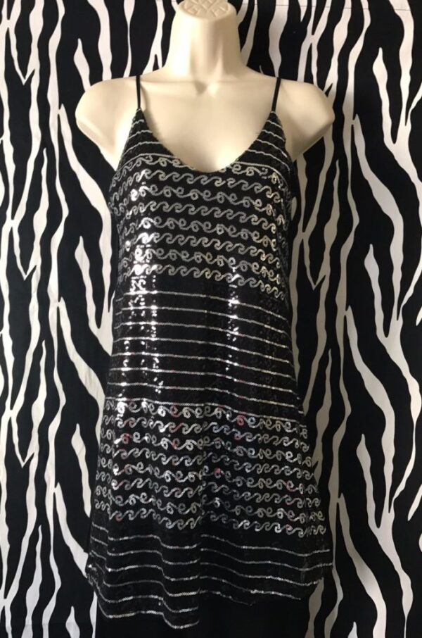 Black And Silver Top Tunic Mini Dress