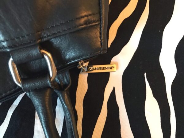 Black Leather Gianni Bernini Satchel Bag - Image 2