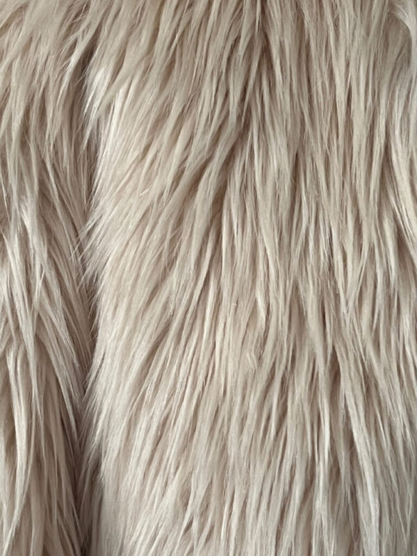 Platinum Blonde Long Hair Faux Fur Cropped Jacket