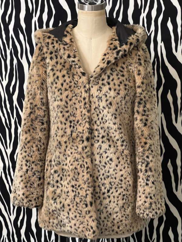 Cheetah Faux Fur Hoodie Coat