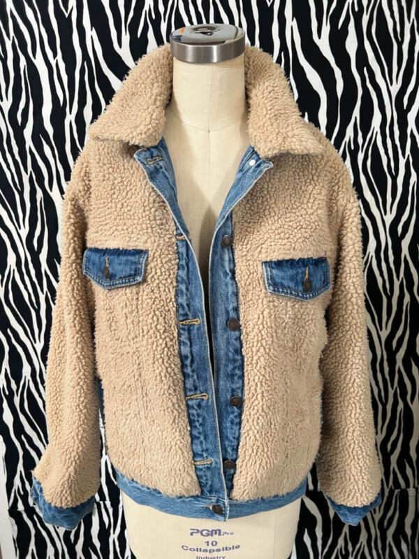 Faux Fur Lined Reversible Denim Jacket