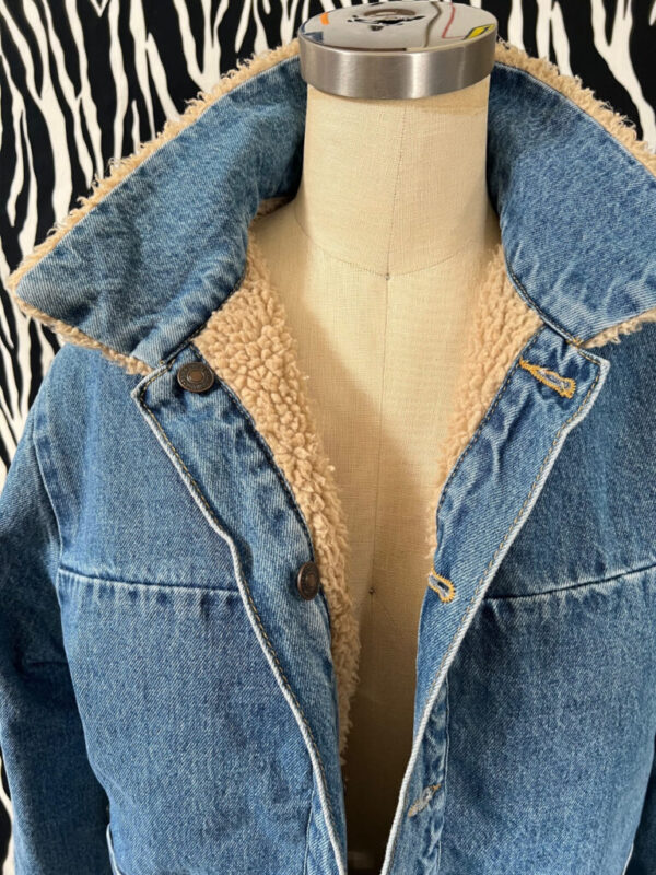 Faux Fur Lined Reversible Denim Jacket