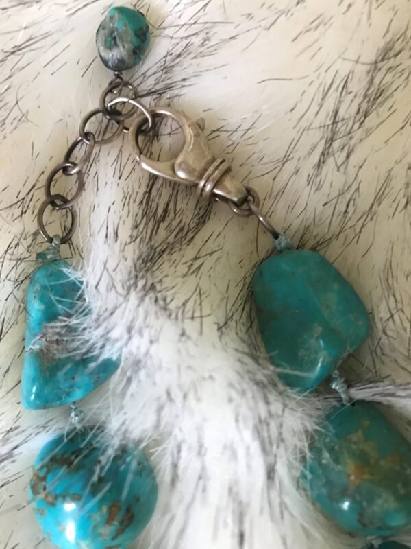 Natural Turquoise Nugget Necklace - Image 3