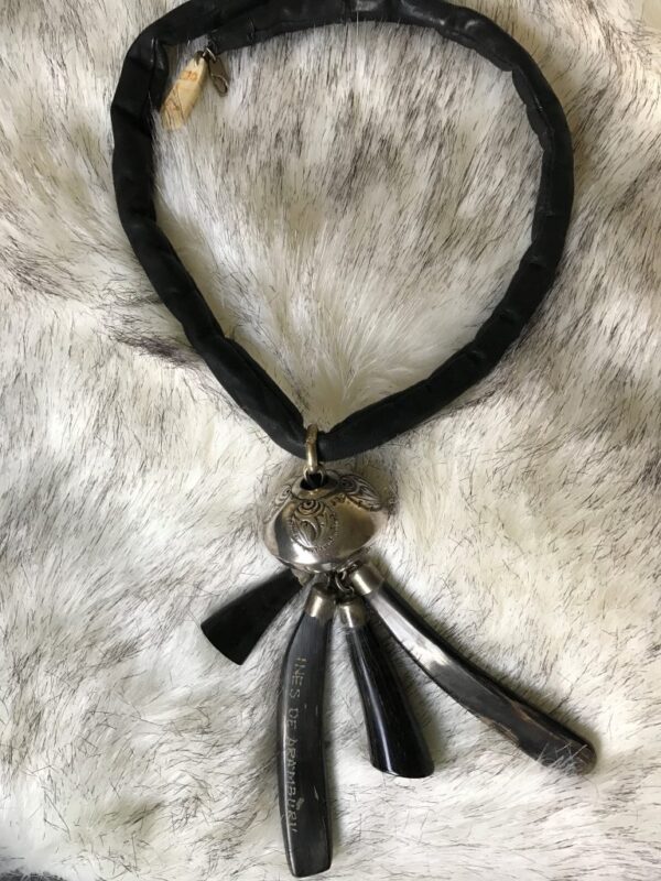 Horn Silver And Leather Necklace
