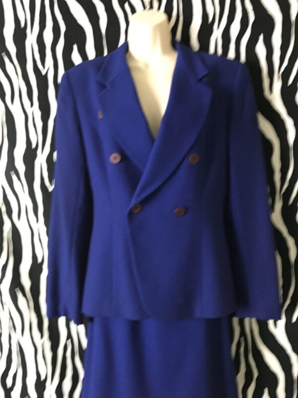 Jones New York Skirt Suit, Blue Skirt Suit, Wool Skirt Suit, Jones New York