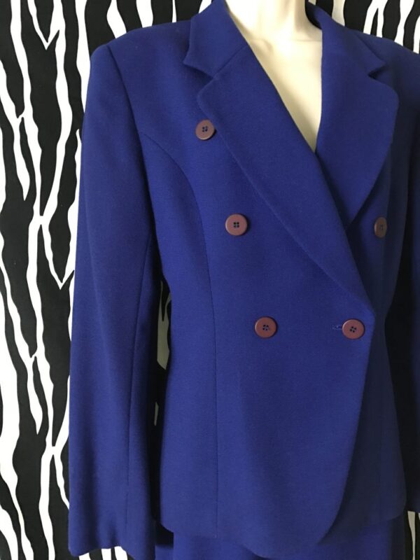 Jones New York Skirt Suit, Blue Skirt Suit, Wool Skirt Suit, Jones New York