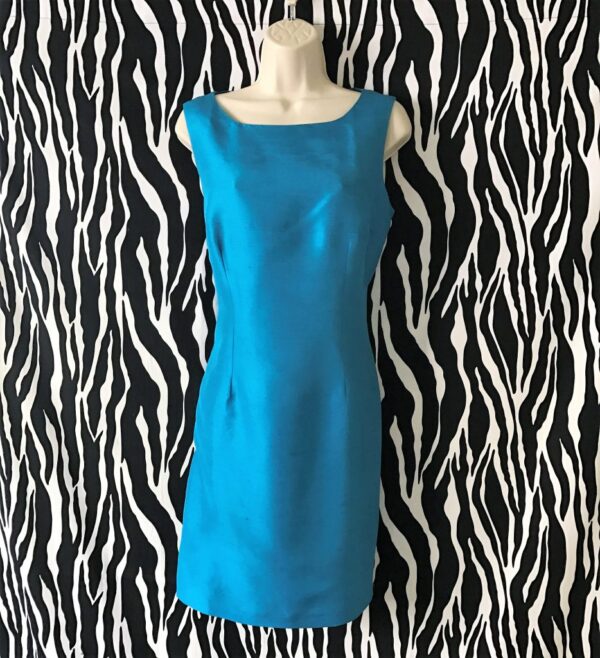 Molly Malloy Silk Dress, Molly Malloy Dress, Silk Sheath, Turquoise Sheath, Silk Dress