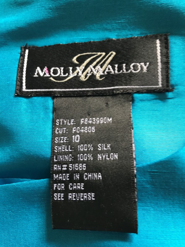 Molly Malloy Silk Dress, Molly Malloy Dress, Silk Sheath, Turquoise Sheath, Silk Dress