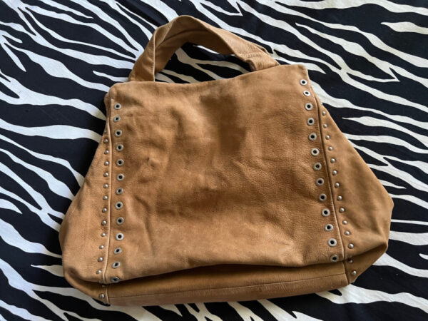 Preloved Beige Leather Montini Hobo Handbag