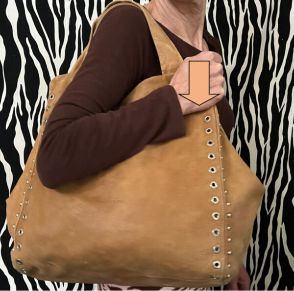 Preloved Beige Leather Montini Hobo Handbag