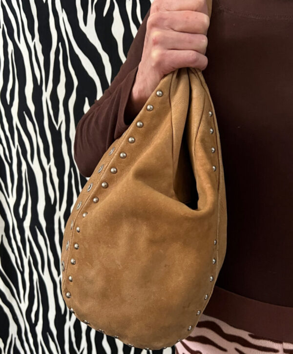 Preloved Beige Leather Montini Hobo Handbag