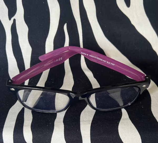 Preowned Black And Purple Reading Glasses +1.50