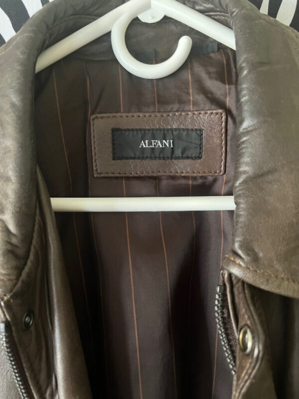 Preowned Brown Alfani Leather Bomber Jacket