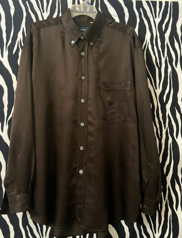 Preowned Lorenzini Italian Black Silk Shirt