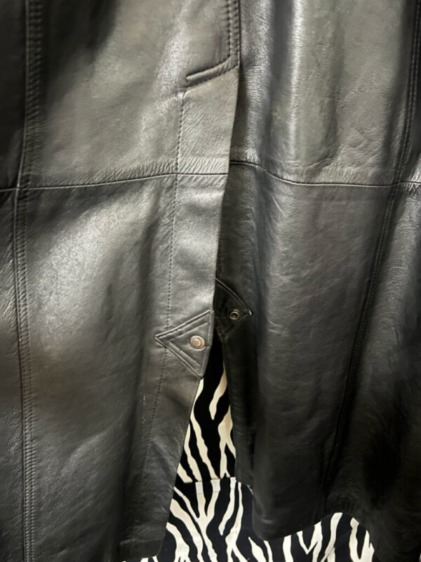 Preowned Men’s Black Leather Trench Coat