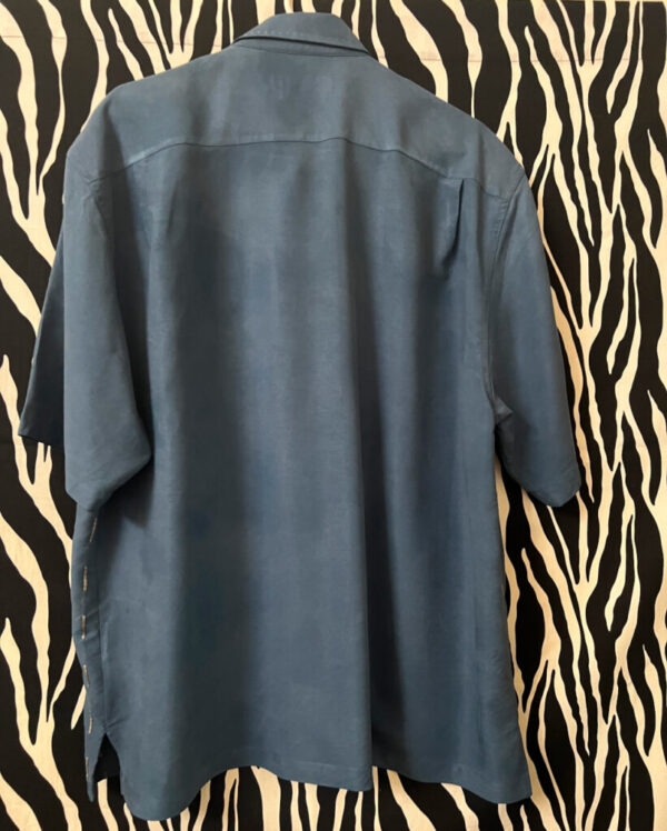 Preowned Navy Blue Short Sleeve Nat Nast Silk Shirt