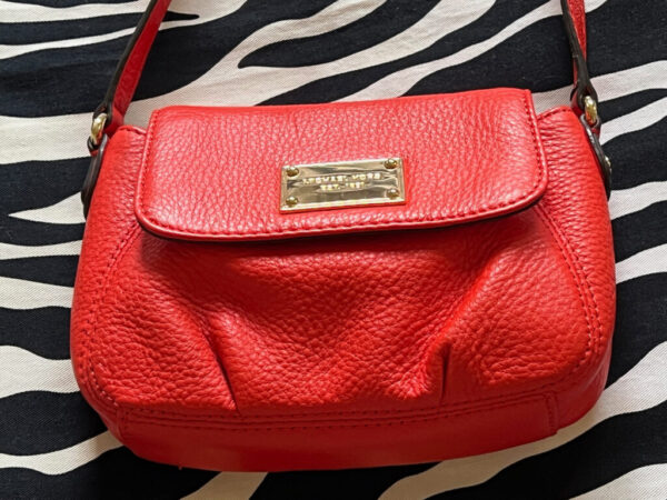 Red Leather Michael Kors Crossbody Bag