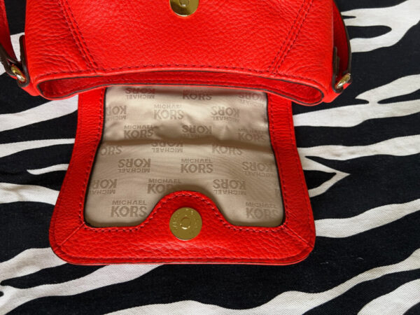 Red Leather Michael Kors Crossbody Bag