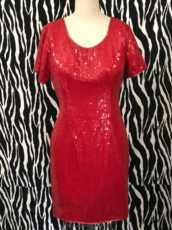 Red Silk Cocktail Dress