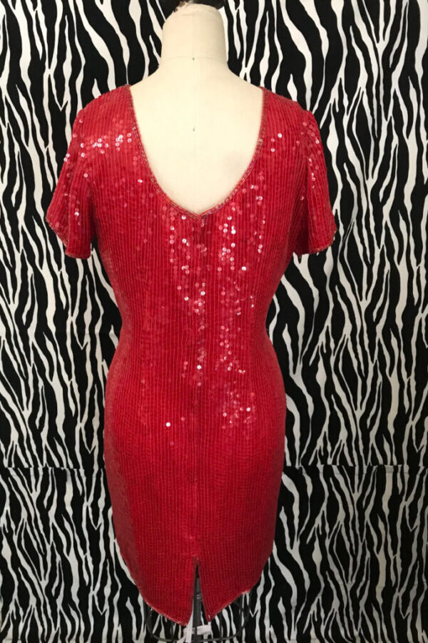 Red Silk Cocktail Dress