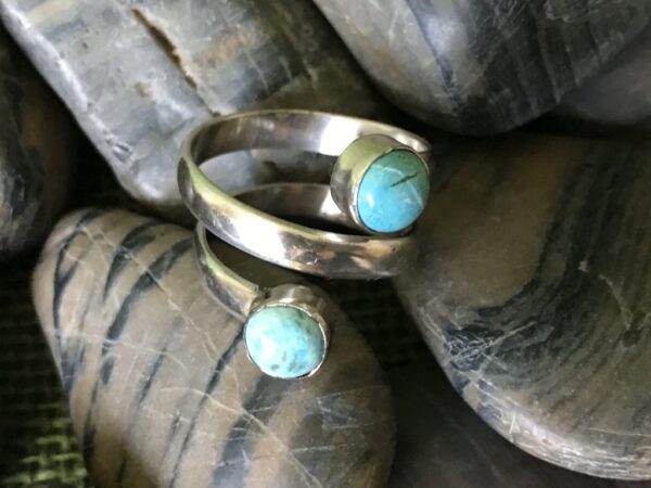 Turquoise Sterling Silver Ring, Spiral Ring, Sterling Silver Ring, Turquoise Ring