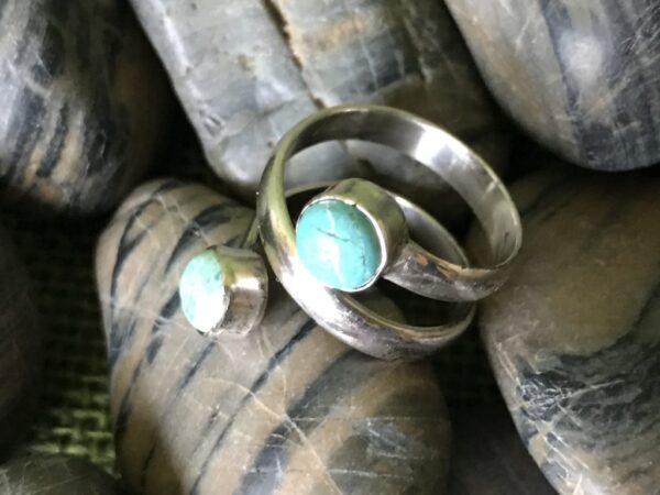 Turquoise Sterling Silver Ring, Spiral Ring, Sterling Silver Ring, Turquoise Ring