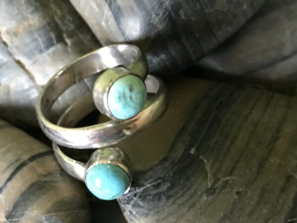Turquoise Sterling Silver Ring, Spiral Ring, Sterling Silver Ring, Turquoise Ring