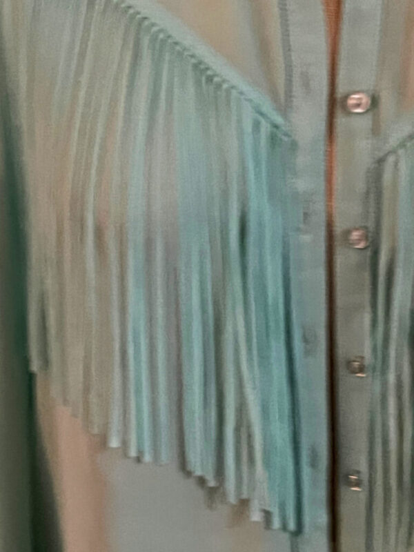 Turquoise Western Shirt With Fringe Mags and Pye Clubwear