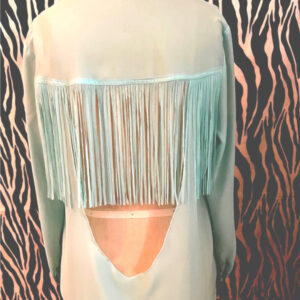 Turquoise Western Shirt With Fringe Mags and Pye Clubwear