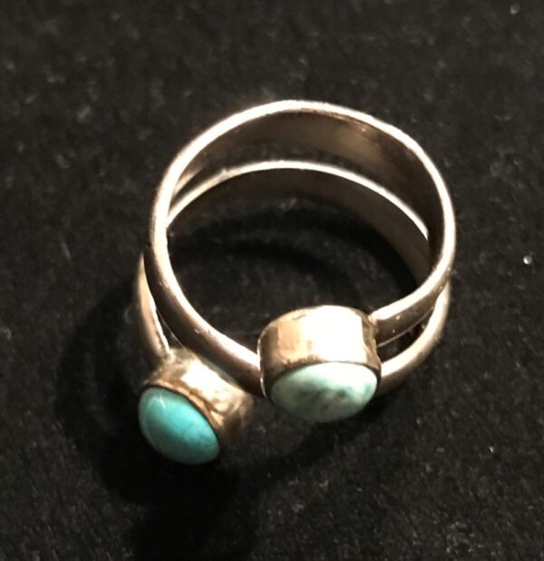 Turquoise Sterling Silver Ring, Spiral Ring, Sterling Silver Ring, Turquoise Ring