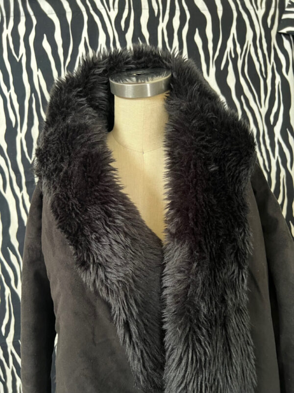 UNIF Asymmetrical Faux Suede And Faux Fur Jacket