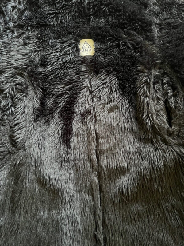 UNIF Asymmetrical Faux Suede And Faux Fur Jacket