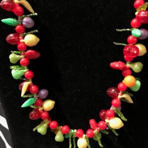 Vintage Carmen Miranda Fruit Necklace, Pinup Necklace, Rockabilly Necklace