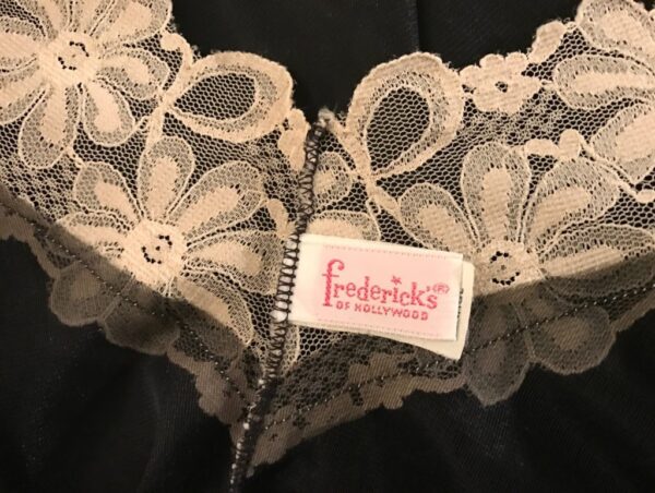 Vintage Fredrick of Hollywood Negligee, Black And Sheer Negligee