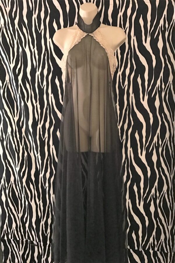 Vintage Fredrick of Hollywood Negligee, Black And Sheer Negligee