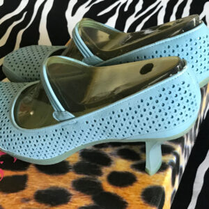 Vintage Powder Blue Mary Janes With A Kitten Heel Size 9