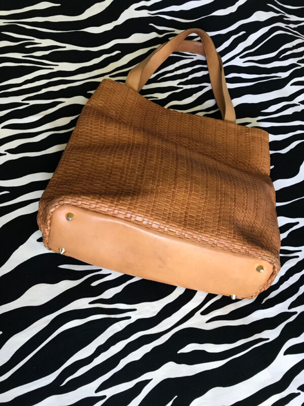 Tan Woven Vintage Talbots Leather Satchel